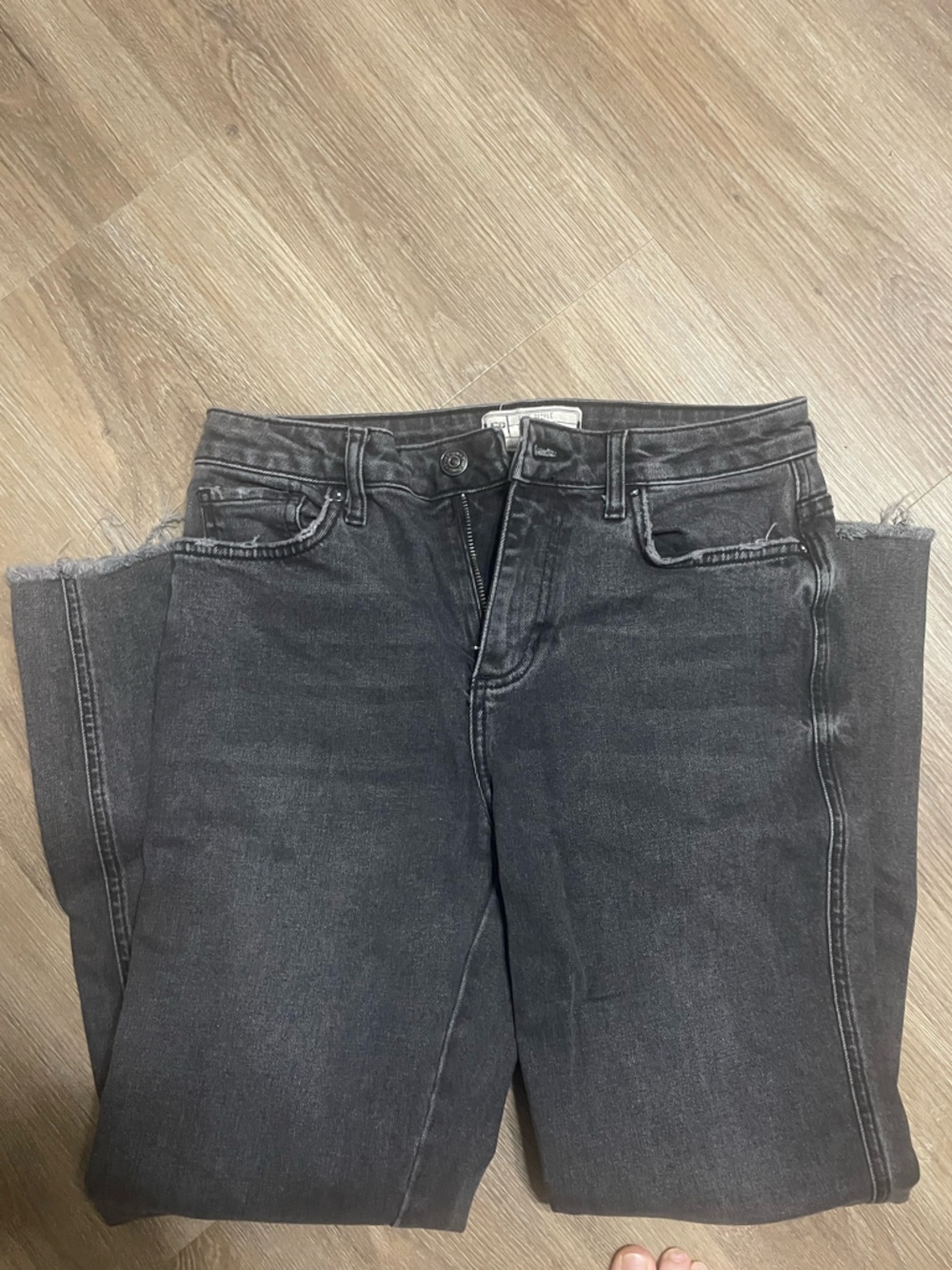 Free People Washed Black High-Waist Denim
